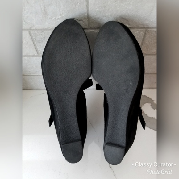 ROBERT CLERGERIE Paris blk suede platform peeptoe - Picture 6 of 7